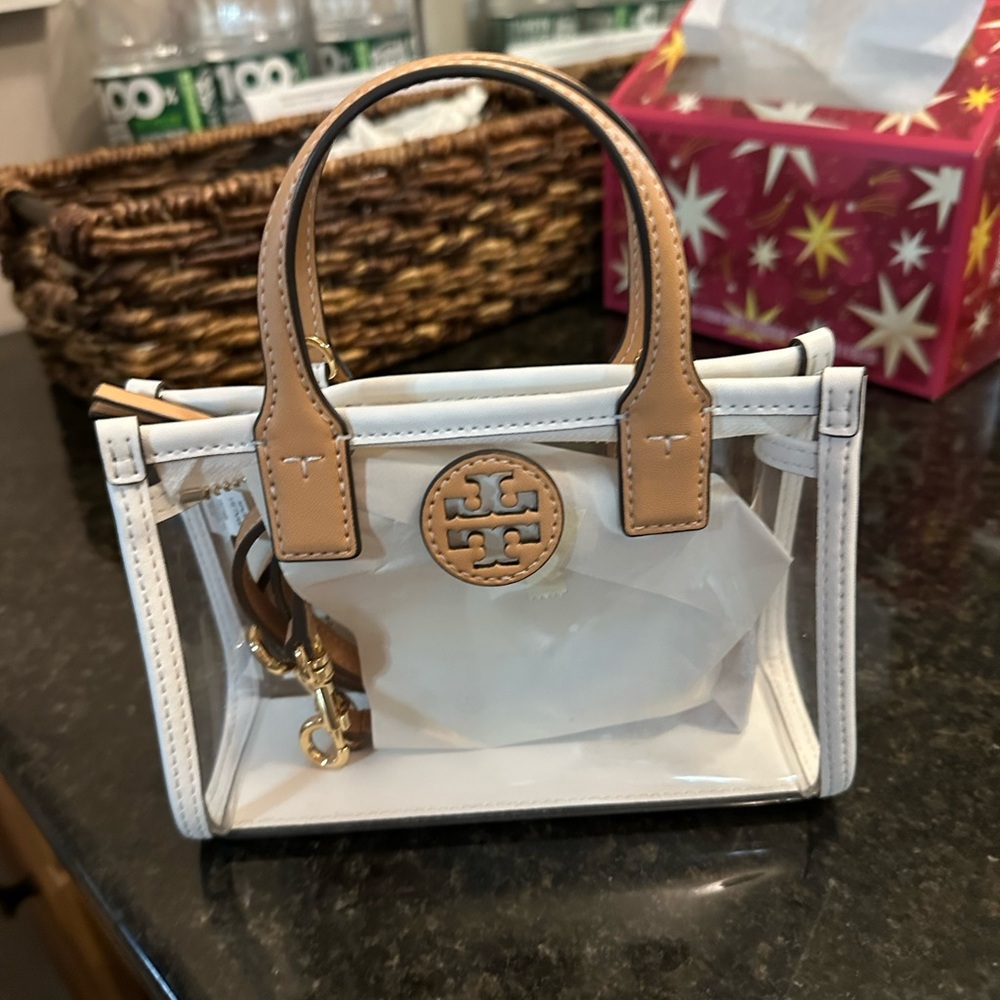 Chic Clear w white trim Mini bag
